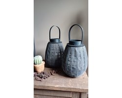 windlicht grey black lace