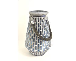Windlicht Tuin lantaarn Blauw Grijs 30 cm