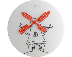 Windmil wandklok wit - NeXtime