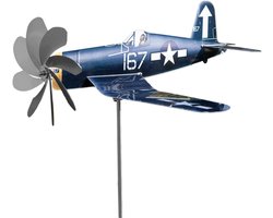 Windmolen Geschikt voor buiten in de tuin, windmolen in de vorm van een vliegtuig, metalen vliegtuigwindmolen, windkinetisch beeldhouwwerk Geschikt voor decoratie van een tuindak, cadeau Geschikt voor vliegtuigliefhebbers