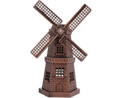 Windmolenstandbeeld - Woonkamerdecoratie - Nederlands Windmolenstandbeeld - Retro Houten Windmolen Standbeeld - Miniatuur Tuindecoratie - Bronzen Afwerking, Perfect voor Tuin en Binnenhuis - Unieke Ambachtelijke Ornamenten