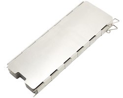 Windscherm voor buiten - opvouwbaar - verstelbaar windscherm voor kampeerkooktoestel - roestvrije aluminiumlegering - winddicht, geschikt voor barbecues, kamperen, picknicks en feesten - 10 stuks - met stoffen tas