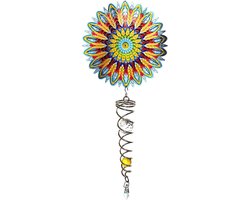 Windspinner, Spin Art, Mandala Flower Artist Crystal Tail, ACTMFL0800, totale lengte 60cm