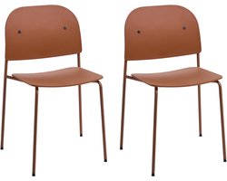 WINDUST - Set van 2 eetkamerstoelen - Oranje - IJzer
