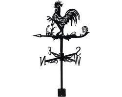 Windwijzer - Metalen windwijzer in de vorm van een haan - Windwijzer - Richtingaanwijzer - Buitendecoraties voor in de tuin - Voor schuren, boerderijen, tuinen, terrassen - Metalen ambachten - Dakdecoraties