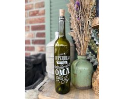 Wine light / decoratieve wijnfles / Met de tekst Superblij met een stralende oma zoals jij / met ledverlichting / cadeau / verjaardag / moederdag / vaderdag / kerstmis