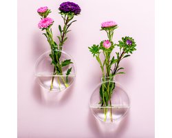 Winkee Glazen Muurvaasjes (set Van 2) - Rond