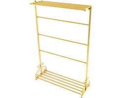 Winkel Display Stand - Kledingrek Rekken - Winkelpresentatie - Verstelbare Planken - 160 cm Hoog - Goud