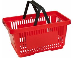 Winkelmandje 20 liter - rood - 2 handgrepen - 10 stuks