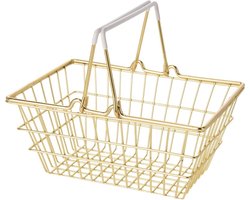 Winkelmandje - goud - metaal - draadmandje - 18 x 13 x 8 cm - decoratie/opbergen