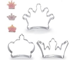 Winkrs | 3x Uitsteekvormpjes Kroon | Bakvorm, cakevorm, koningsdag, prinses, prins