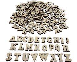 Winkrs - Klein houten letters - mix van 200 stuks lettertjes van 1,5 cm - voor scrapbooking, decoratie, hobby etc.