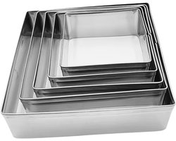 Winkrs - Set van 5 Vierkante Uitsteekvormen - 3,5 tot 6,5CM Metalen mal voor uitsteken van deeg, fondant of voedsel in vorm brengen.