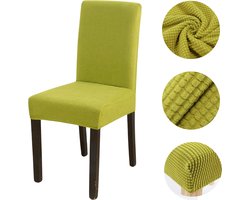 Winkrs - Stoelhoes voor Eetkamerstoel of Bureaustoel - Groen - Blokjes - Universele rekbare Hoes voor Stoelen
