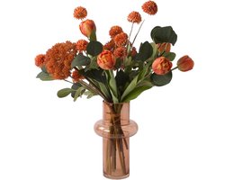 WinQ - Gebonden kunstbloemen Boeket In Oranje- ex. Vaas