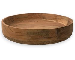 WinQ - Kom Naturel Acaciahout 35x35x5,5cm - Decoratieschaal Hout - Fruitschaal d: 35cm-naturel