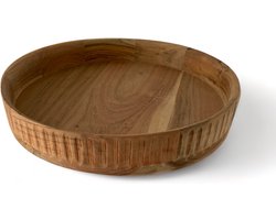 WinQ - Schaal Acaciahout d:40cm - fruitschaal hout - Houtenschaal rond - presentatieschaal-decoratieve fruitschaal