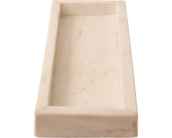 WinQ! - Schaal Marmer wit - Rechthoekig 35x13cm - met dikke rand 3,5cm hoog