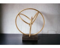 WinQ! - Silhouet Brons/goud met zwarte marmeren voet - 27x20x30 cm, decoratief ornament