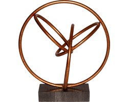 WinQ! Silhouet koper met zwart marmeren voet 27x30 cm, decoratief ornament .