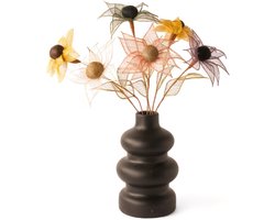 WinQ! -vaas met Abaca kunstbloemen - Kunstbloemen van plantenvezel - Natuurlijke kunstbloemen