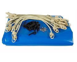 Winter- en veiligheidsafdekking voor houten zwembad - UBBINK - Rechthoekig 350x650 - Blauw - Dikte 550gr