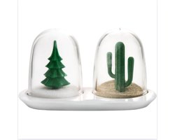 "Winter & Zomer Zout- en Peperstrooier – Wit Kunststof, 73,5 x 125 x 75 mm."