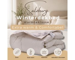 Winterdekbed Oostenrijks Schuddons 140x200 | Fluffy Dons Dekbed | Warm Slapen | Warmteklasse 1 | RDS & Nomite Keurmerk | Nederlands Fabrikaat