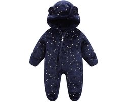 Winterjumpsuit voor baby's met capuchon, geschikt voor jongens en meisjes, warme rompertjes voor pasgeborenen, snowsuit voor de winter, 0-12 maanden