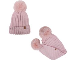 Wintermuts en sjaal - Warme & Stijlvolle Muts met sjaal voor Jongens en Meisjes - Perfect voor de Winter - Verkrijgbaar in Diverse Kleuren - 6 maanden tot 3 jaar