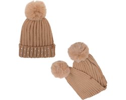 Wintermuts - Set - Warme & Stijlvolle Muts met sjaal voor Jongens en Meisjes - Perfect voor de Winter - Verkrijgbaar in Diverse Kleuren - 6 maanden tot 3 jaar