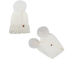 Wintermuts - Set - Warme & Stijlvolle Muts met sjaal voor Jongens en Meisjes - Perfect voor de Winter - Verkrijgbaar in Diverse Kleuren - 6 maanden tot 3 jaar