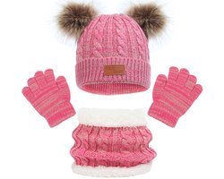 Winterset Kinderaccessoires - Warm Beanie, Schal & Handschoenen - Geschikt voor 2-8 Jaar