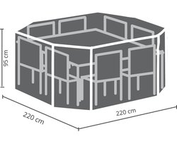 Winza Outdoor Covers - Loungesethoes 220x220x95 cm - antraciet - vierkant - 2 jaar garantie -tuinset hoes