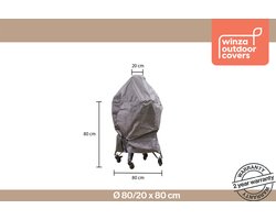 Winza Outdoor Covers - Premium - beschermhoes BBQ kamado - Afmeting : Ø 80/20x80 cm - Waterdicht - Kleurecht - Barbecuehoes -
