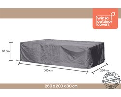 Winza Outdoor Covers - Premium - beschermhoes loungeset 260x200 cm - Afmeting : 260x200x80 cm - tuinmeubelhoes - 2 jaar garantie - Loungesethoes