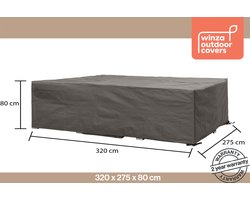 Winza Outdoor Covers Premium - Beschermhoes Loungeset - 325x275 cm - Antraciet, UV-bestendig en Waterdicht- Antraciet - 2 jaar garantie