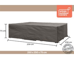 Winza Outdoor Covers - Premium - beschermhoes loungeset- Maat L - Afmeting : 250x250x75 cm - Tuinsethoes - Kleurecht - 2 jaar garantie