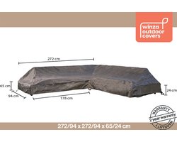 Winza Outdoor Covers - Premium - beschermhoes loungeset plateau 272 - Hoekbank - Afmeting : 272/94x272/94x65/24 cm - 2 jaar garantie