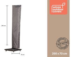 Winza Outdoor Covers - Premium - beschermhoes parasol XXL - Afmeting : 295x70 cm - Parasolhoes voor grote parasol - Extra hoog - kleurvast met rits en opzetstok - 2 jaar garantie - Horeca parasol