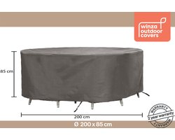 Winza Outdoor Covers - Premium - beschermhoes ronde tuinset tot Ø 200 cm tafel - Tuinsethoes - Afmeting : Ø 200x85 cm -