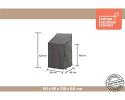 Winza Outdoor Covers - Premium - beschermhoes stapelstoelen - stapelstoelhoes - Afmeting : 66x66x128/88 cm - 2 jaar garantie - weerbestendige stapelstoelhoes - tuinstoel beschermhoes - tuinmeubelhoes stapelstoelen - outdoor stoelhoes - tuinmeubelen