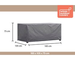 Winza Outdoor Covers - Premium - beschermhoes tafel tot 180 cm - Afmeting : 185x105x75 cm - Extra geleverd met PopUp voor optimale waterafloop - tuintafel hoes - tuinmeubelhoes - 2 jaar garantie