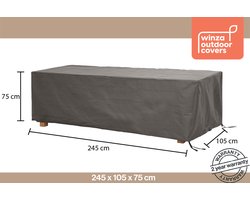 Winza Outdoor Covers - Premium - beschermhoes tafel tot 240 cm - Afmeting : 245x105x75 cm - Extra geleverd met PopUp voor optimale waterafloop