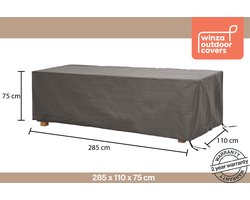 Winza Outdoor Covers - Premium - beschermhoes tafel tot 280 cm - Afmeting : 285x110x75 cm - Extra geleverd met PopUp voor optimale waterafloop
