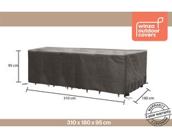 Winza Outdoor Covers - Premium - beschermhoes tuinset Tuinsethoes - Maat XXL - Afmeting : 310x180x95 cm - Met Pop-up Bobin - 2 jaar Garantie