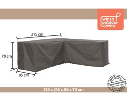 Winza Outdoor Covers - Premium L-vorm Loungesethoes - 215x215x80 cm - Antraciet - 2 Jaar Garantie