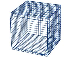Wire Cubic|Dressoir in blauw metaal