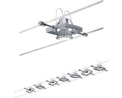 Wire systeem MacII max. 7x10 W GU5,3 Chroom mat  230/12V 80VA metaal/kunststof