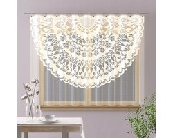 Wisan - Bogda- Crème Gordijn - jacquard vitrage 150 x150 cm - Curtains - Jacquardgordijnen- Crème - 150 x 150 cm